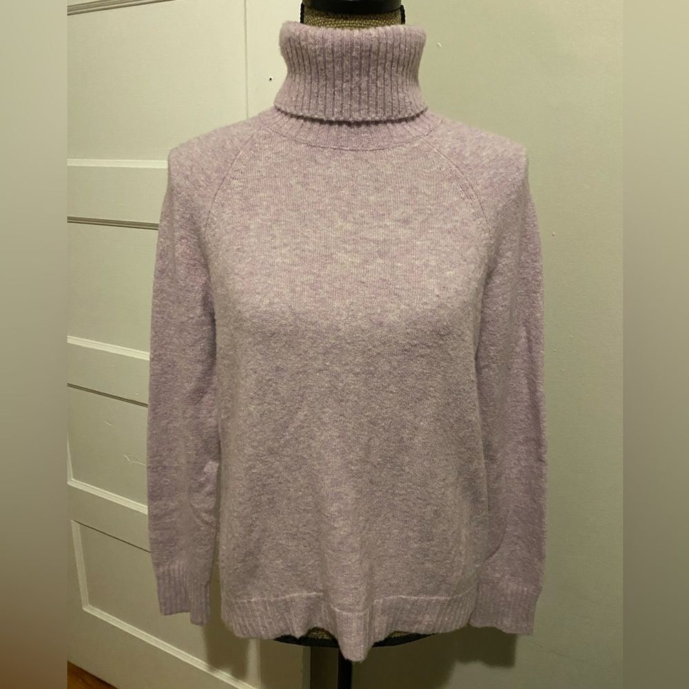 J Crew Alpaca Wool Blend Lilac Turtle Neck Sweater